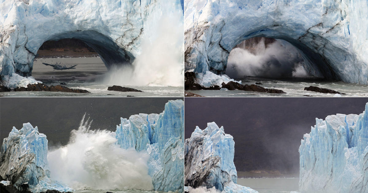 Spectacular Patagonian glacier arch collapse