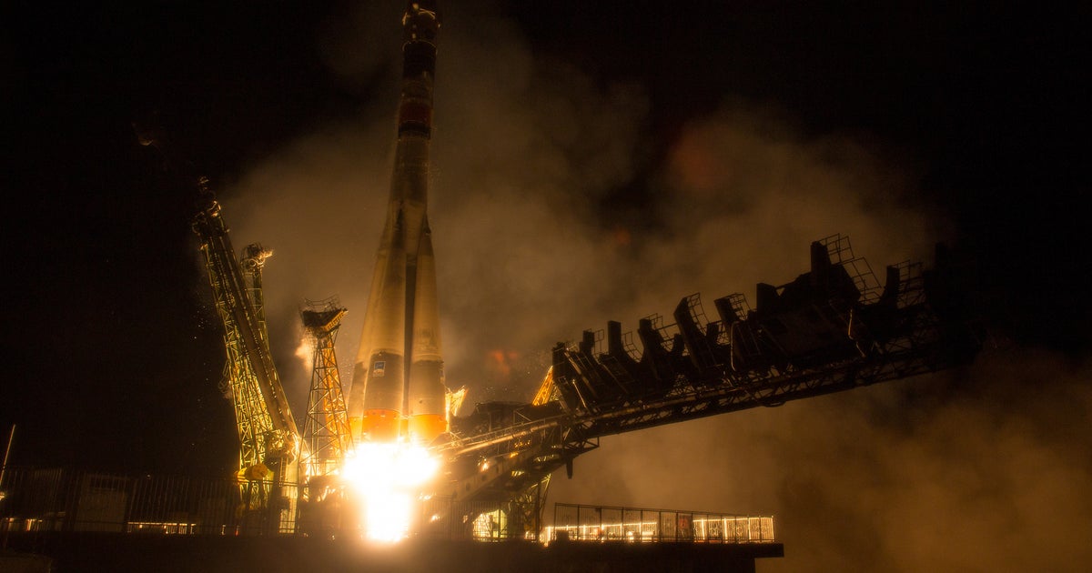 Three-man crew launched to International Space Station - CBS News