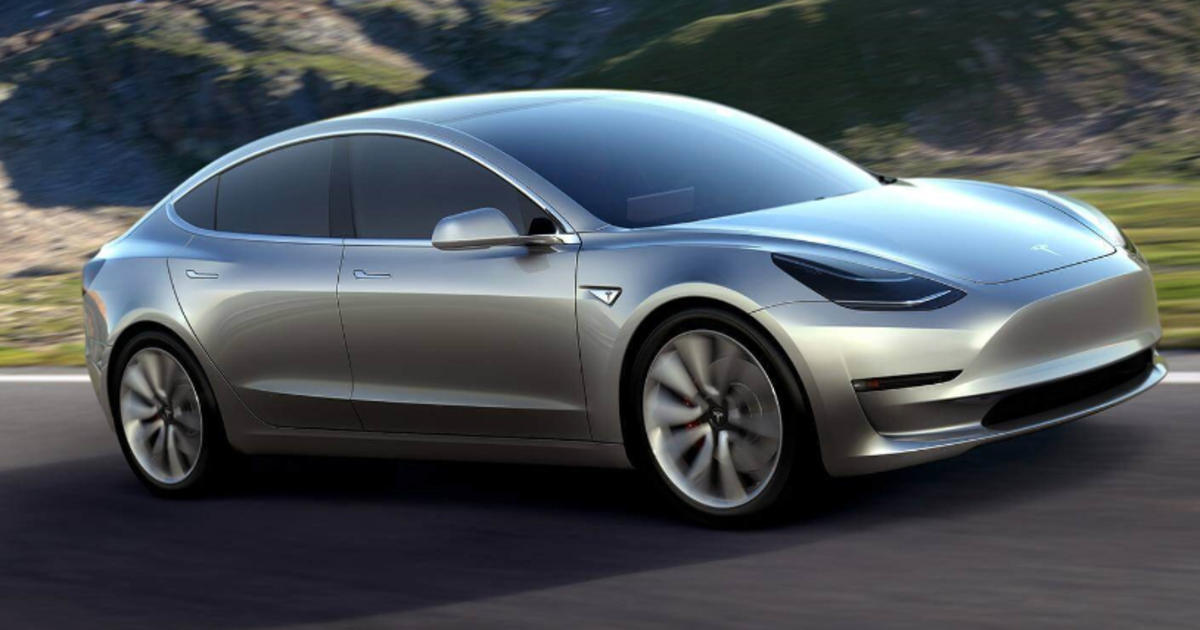 First Look At Tesla's New Model 3 Sedan -- Starting Price Of $35,000 - CBS  Detroit