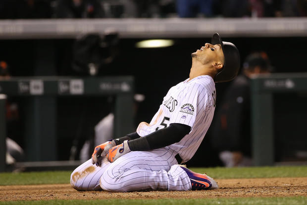 Carlos Gonzalez Tagged Out 