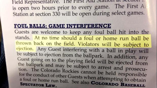 Coors Field Home Run Rule 