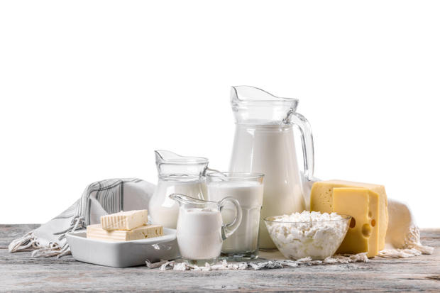 Fresh dairy products, milk cheese, yogurt 