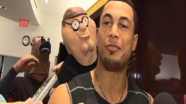 Giancarlo Stanton Gets Goofy Visitors In Marlins Clubhouse - CBS Miami