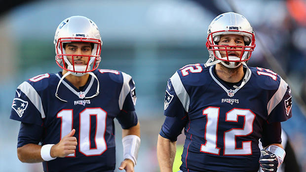 Jimmy Garoppolo and Tom Brady - Philadelphia Eagles v New England Patriots 