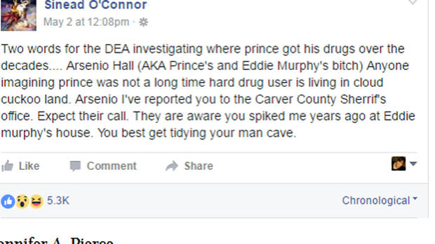 Sinead O'Connor Facebook 