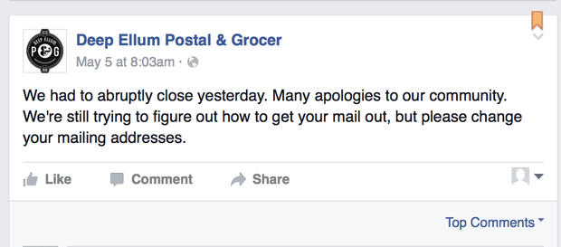 Deep Ellum Postal and Grocer on Facebook 