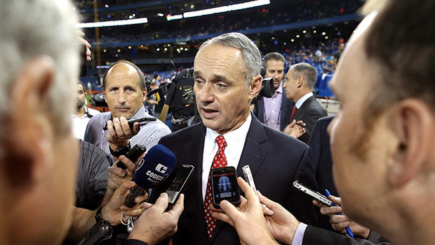 Rob Manfred - Division Series - Texas Rangers v Toronto Blue Jays - Game Two 