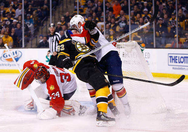 Dmitry Kulikov, Brad Marchand - Florida Panthers v Boston Bruins 