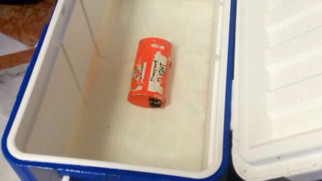 An image released June 17, 2016, by the Egyptian investigation committee into the crash of EgyptAir Flight 804 shows the Airbus A320's flight data recorder  