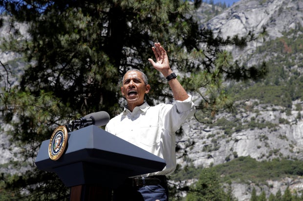 President Obama speaks about the National Park Service at Yosemite National Park in California June 18, 2016.