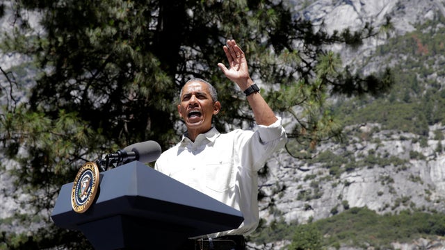 President Obama speaks about the National Park Service at Yosemite National Park in California June 18, 2016. 