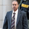 Baltimore Police Officer Caesar Goodson leaves the courthouse at the end of day four of the murder trial of black detainee Freddie Gray in Baltimore, Maryland, on June 14, 2016. 