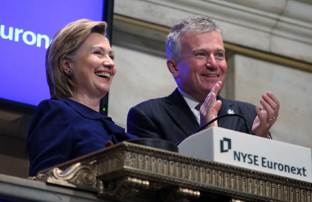 Sec. Of State Clinton Rings The Opening Bell Of The NYSE 
