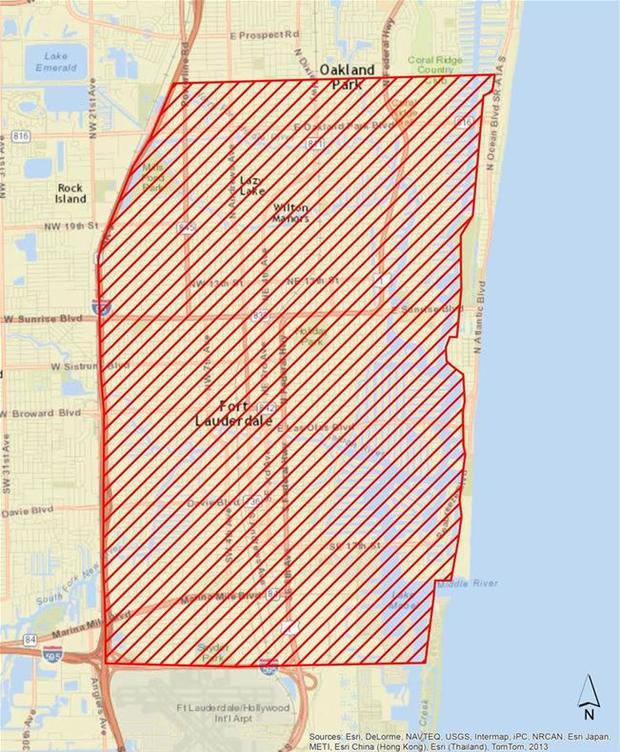 Ft. Lauderdale Sewage Break Map 