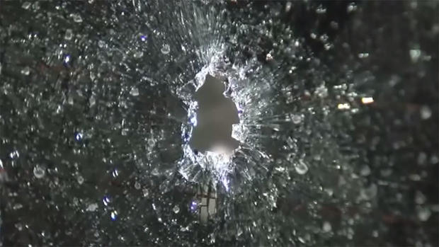 Closeup of Shattered Glass from Pickup Truck Shot on Hwy 4 near Pittsburg 
