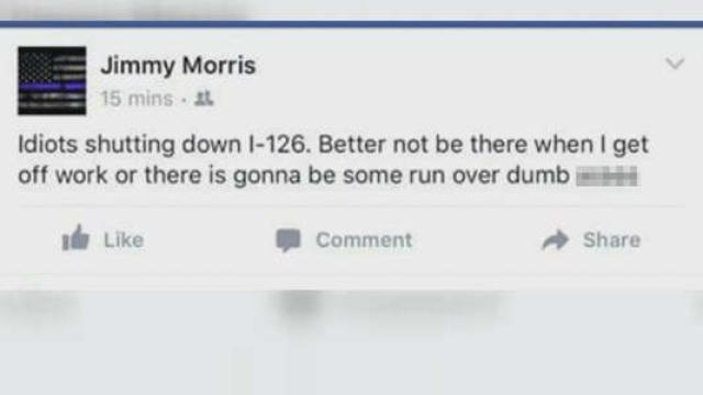 A screenshot of Capt. Jimmy Morris' Facebook post that led to his firing. 