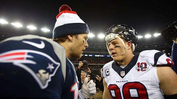 Tom Brady, J.J. Watt - Divisional Playoffs - Houston Texans v New England Patriots 
