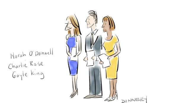 Political cartoonist captures "CBS This Morning" at Democratic convention 