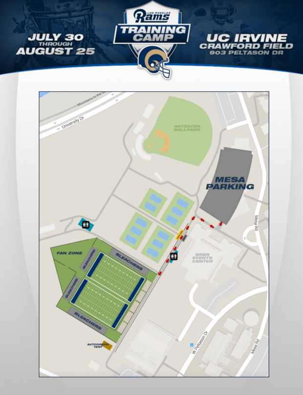Rams Training Camp Facility Map 