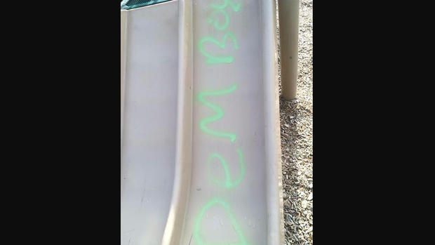Eden Prairie Park Vandalism On Slide 