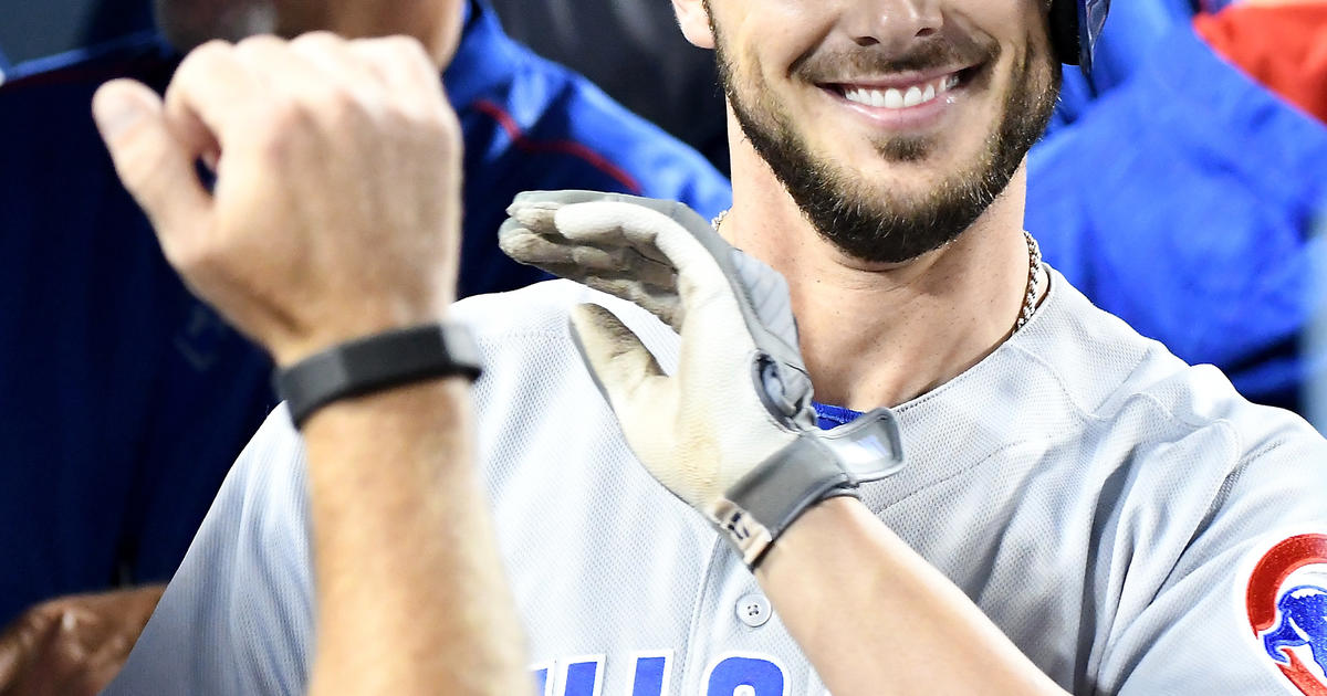 Chicago Cubs Kris Bryant in a baseball game against the Los Angeles Dodgers  in Los Angeles, Thu …