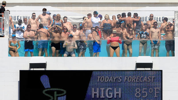 Fans in pool at Jacksonville Jaguars game 