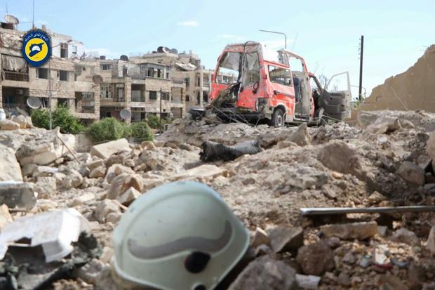 White Helmets hit by airstrike 