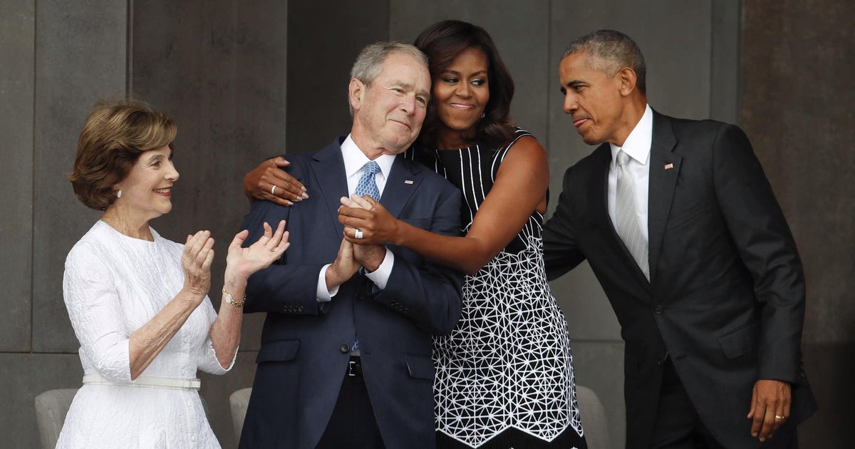 Image of George W. Bush and Michelle Obama strikes a chord - CBS News