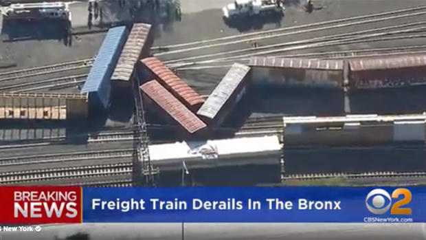 Freight Train Derails In The Bronx 