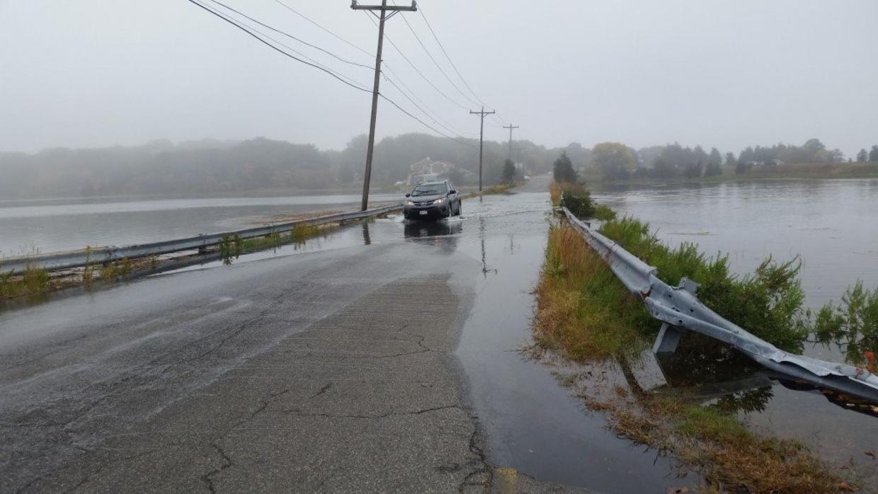 King Tides Cause Flooding, Close I93NB Exit CBS Boston