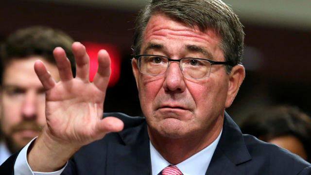 U.S. Defense Secretary Ash Carter testifies before a Senate Armed Services Committee hearing on National Security Challenges and Ongoing Military Operations on Capitol Hill in Washington Sept. 22, 2016. 