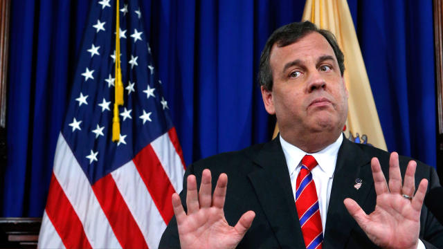 New Jersey Gov. Chris Christie reacts to a question during a news conference in Trenton, New Jersey, on March 28, 2014. 