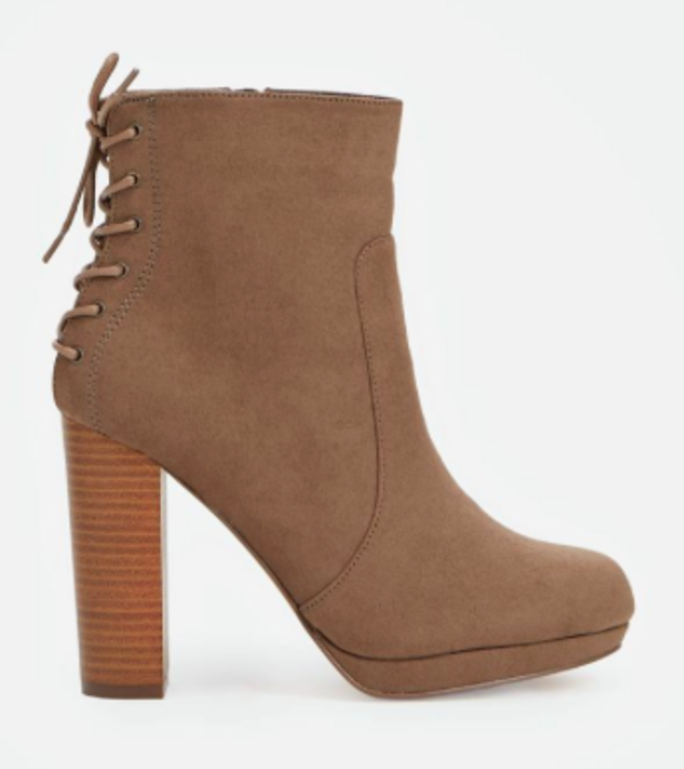 justfab lace up booties 