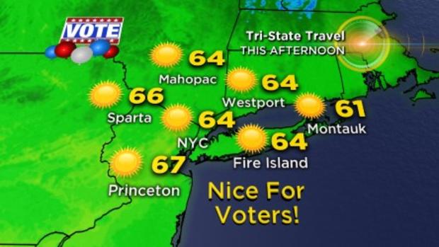 CBS2 Election Day Afternoon Weather Forecast 
