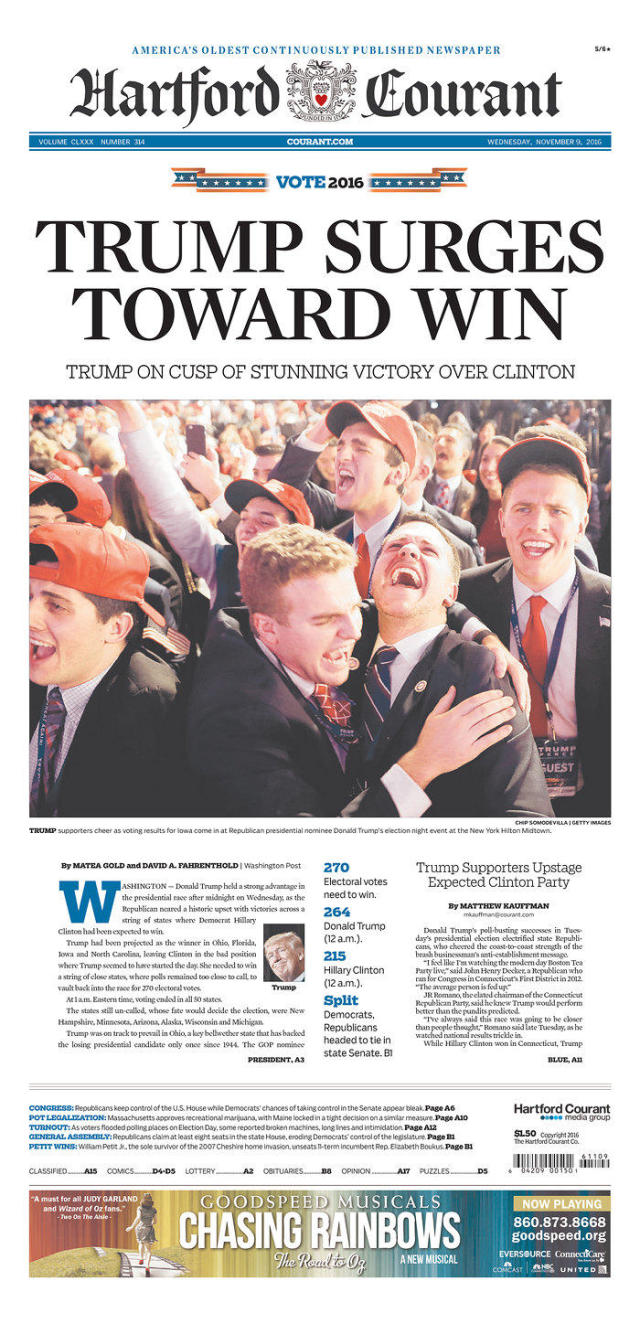 The Washington Post's front page from every presidential election