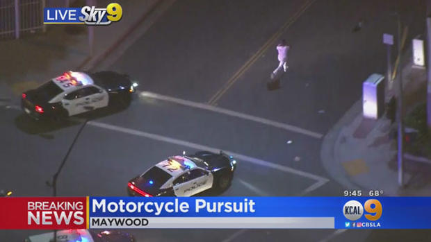 foot-bail during motorcyclist chase 