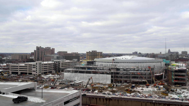 Construction timelapse of detroit s little caesars arena