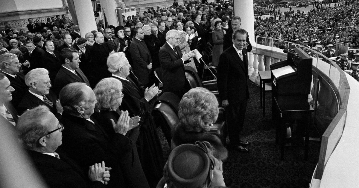 President Richard Nixon giving speech during a visit to Green Bay