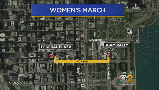 Women's March On Chicago Route 