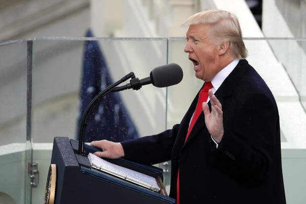 President Trump delivers his inaugural address on the West Front of the U.S. Capitol on Jan. 20, 2017, in Washington. 