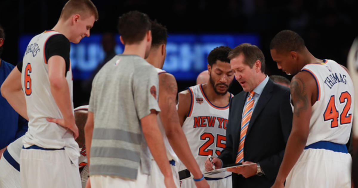 The New York Knicks huddle up during the game against the News Photo -  Getty Images