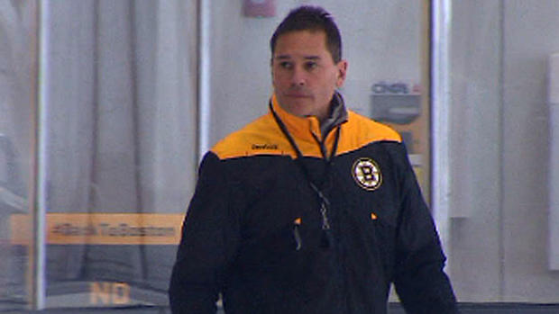 Bruce Cassidy at Bruins practice 