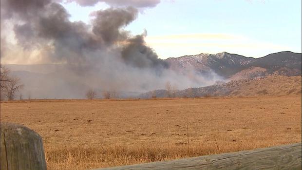 A wildfire west of Longmont burned several structures and forced evacuations on Feb. 10, 2017. 
