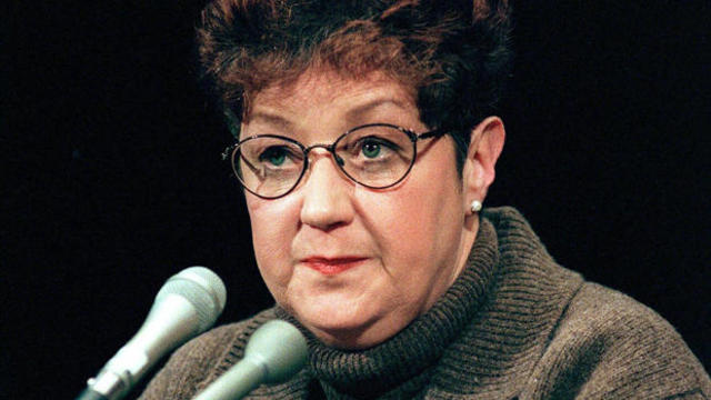 Norma McCorvey, the woman at the center of the U.S. Supreme Court ruling on abortion, testifies before a U.S. Senate Judiciary Committee subcommittee during hearings on the 25th anniversary of Roe v. Wade on Capitol Hill in Washington Jan. 21, 1998. 