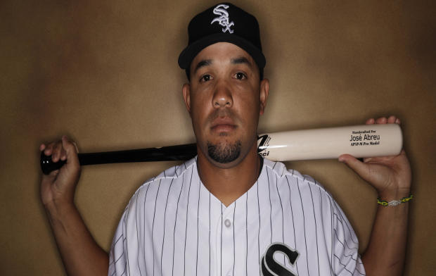 Chicago White Sox’s Jose Abreu poses during the team’s photo day in Glendale, Ariz., Feb. 23, 2017. 