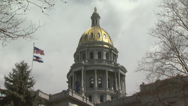 state capitol flags waving 