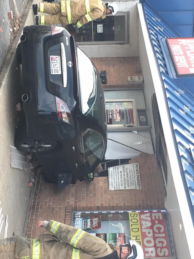 Car Crashes Into Appliance Store 