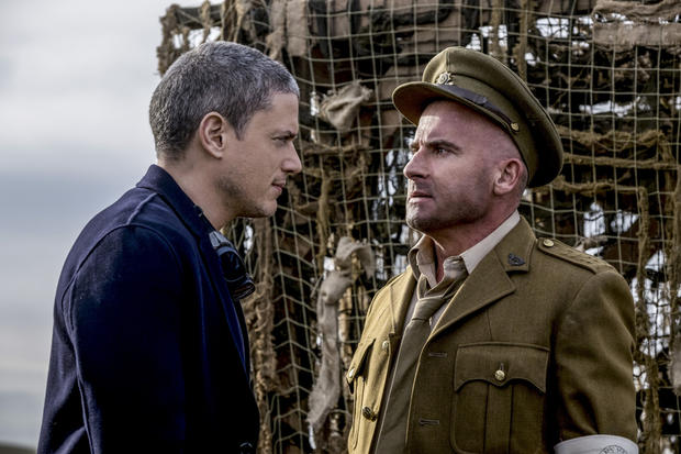 Wentworth Miller as Leonard Snart/Captain Cold and Dominic Purcell as Mick Rory/Heat Wave 