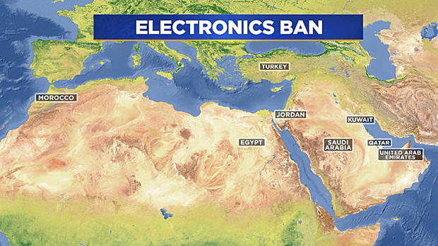 electronics ban map 