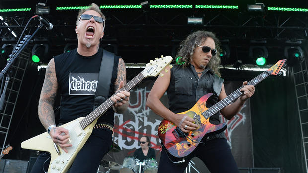 James Hetfield, Lars Ulrich and Kirk Hammett of Metallica 